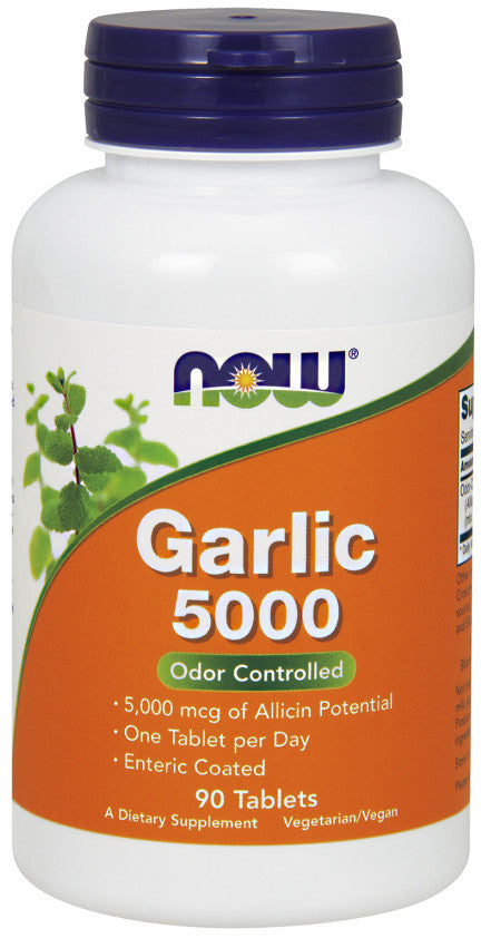 Garlic 5000, Odor Controlled - 90 tablets - NOW Foods | WestPharmacy.nl - Cardiovascular Health