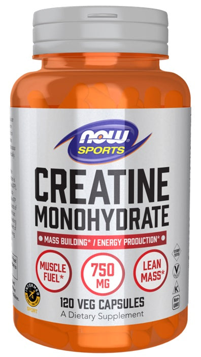Creatine Monohydrate, 750mg - 120 vcaps - NOW Foods | WestPharmacy.nl - Creatine