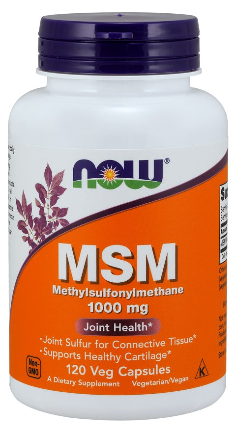 MSM Methylsulphonylmethane, 1000mg - 120 vcaps - NOW Foods | WestPharmacy.nl - Joint Support