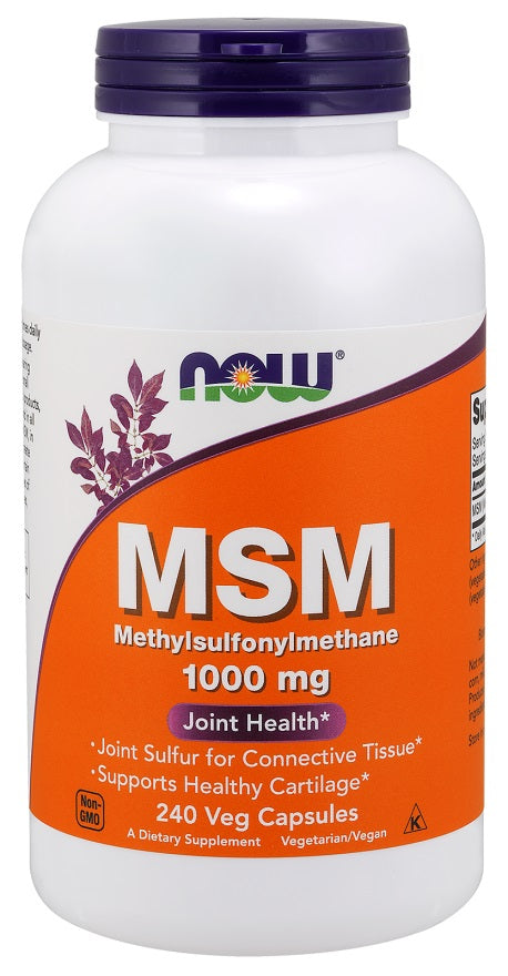 MSM Methylsulphonylmethane, 1000mg - 240 vcaps - NOW Foods | WestPharmacy.nl - Joint Support