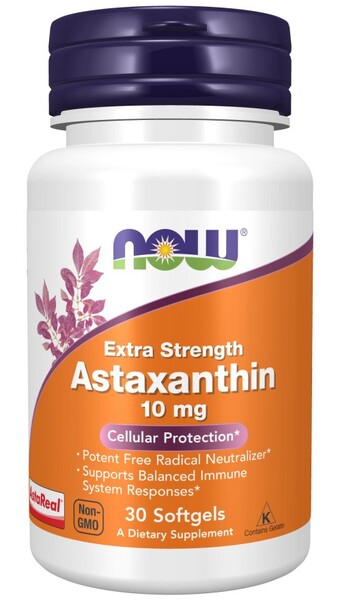 Astaxanthin Extra Strength, 10mg - 30 softgels - NOW Foods | WestPharmacy.nl - Immune Support