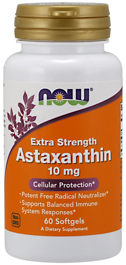 Astaxanthin Extra Strength, 10mg - 60 softgels - NOW Foods | WestPharmacy.nl - Immune Support