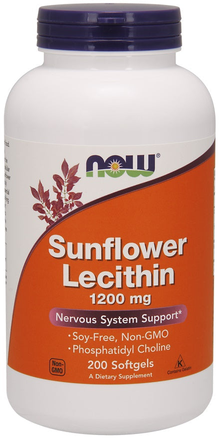 Sunflower Lecithin, 1200mg - 200 softgels - NOW Foods | WestPharmacy.nl - Nervous System Support