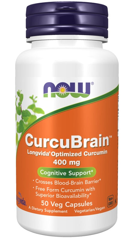CurcuBrain, 400mg - 50 vcaps - NOW Foods | WestPharmacy.nl - Cognitive Support