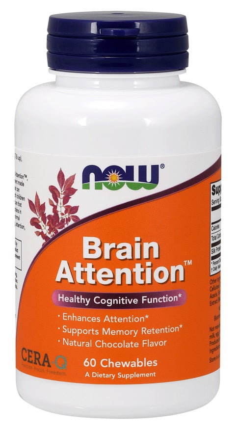 Brain Attention - 60 chewables - NOW Foods - WestPharmacy.nl - Cognitive Support