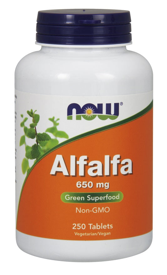Alfalfa, 650mg - 250 tablets - NOW Foods | WestPharmacy.nl - Immune Support
