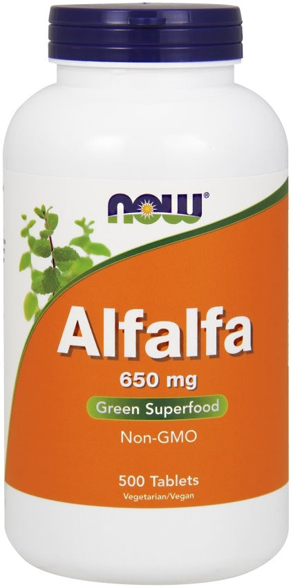 Alfalfa, 650mg - 500 tablets - NOW Foods | WestPharmacy.nl - Immune Support