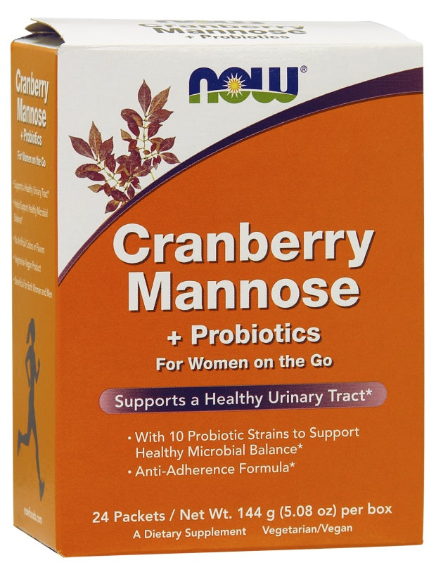 Cranberry Mannose + Probiotics - 24 packets - NOW Foods | WestPharmacy.nl - Urinary Tract Health