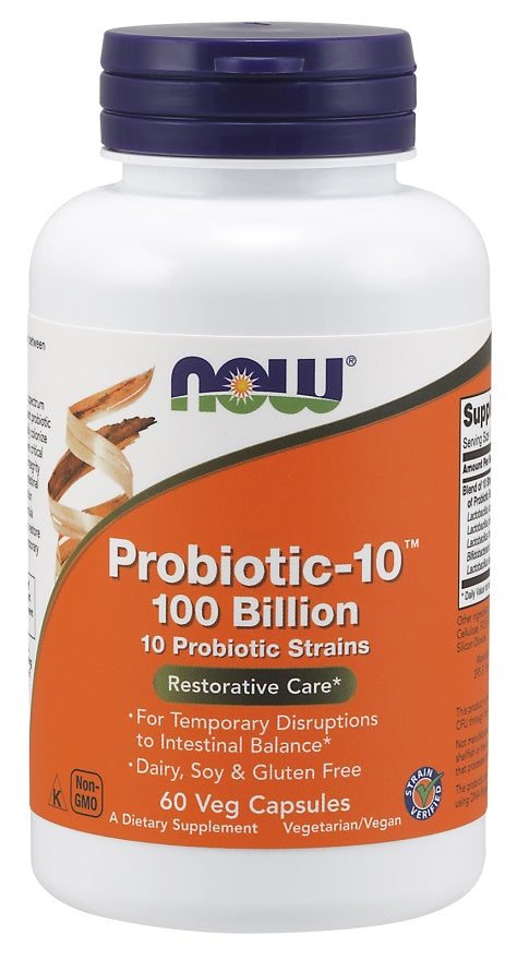 Probiotic-10, 100 Billion - 60 vcaps - NOW Foods | WestPharmacy.nl - Probiotics