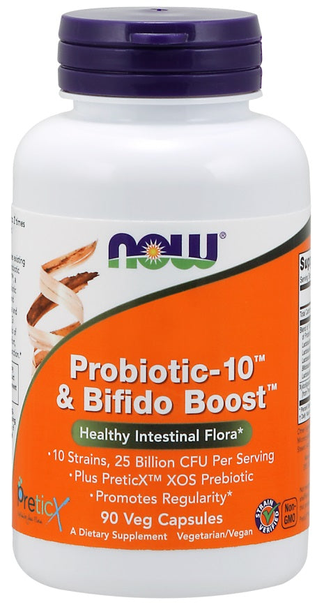 Probiotic-10 & Bifido Boost - 90 vcaps - NOW Foods | WestPharmacy.nl - Probiotics