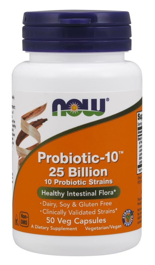 Probiotic-10, 25 Billion - 50 vcaps - NOW Foods | WestPharmacy.nl - Probiotics