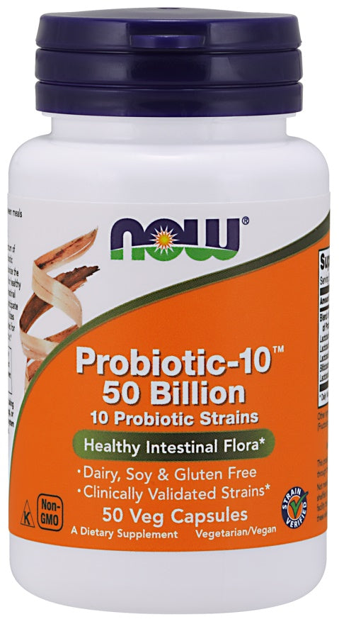Probiotic-10, 50 Billion - 50 vcaps - NOW Foods | WestPharmacy.nl - Probiotics