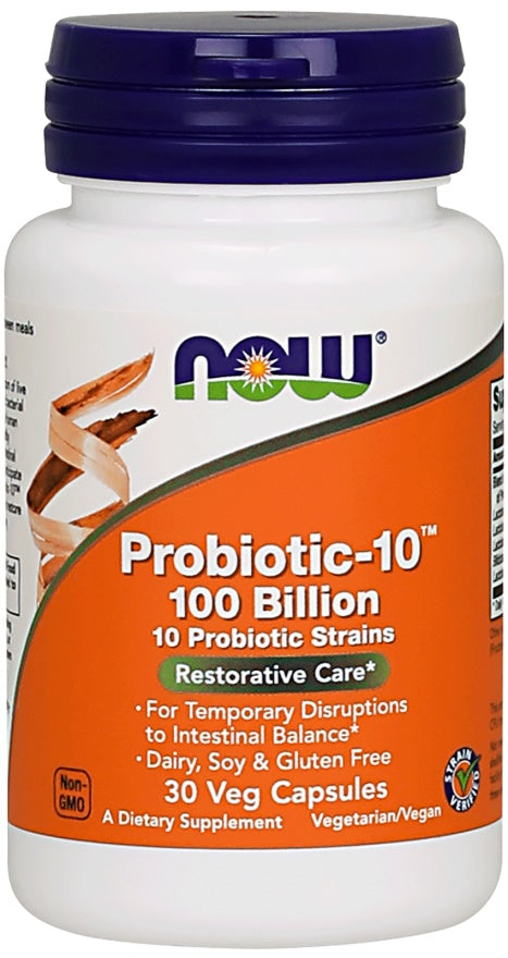 Probiotic-10, 100 Billion - 30 vcaps - NOW Foods | WestPharmacy.nl - Probiotics
