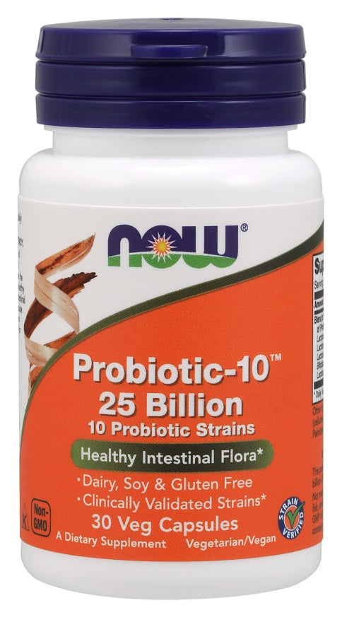 Probiotic-10, 25 Billion - 30 vcaps - NOW Foods | WestPharmacy.nl - Probiotics