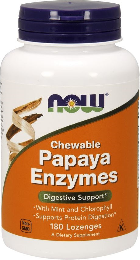 Papaya Enzyme, Chewable - 180 lozenges - NOW Foods | WestPharmacy.nl - Digestive Health