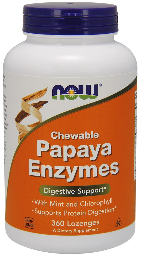 Papaya Enzyme, Chewable - 360 lozenges - NOW Foods | WestPharmacy.nl - Digestive Health