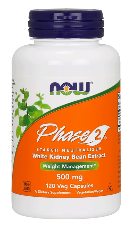 Phase 2 - White Kidney Bean Extract, 500mg - 120 vcaps - NOW Foods | WestPharmacy.nl - Weight Management