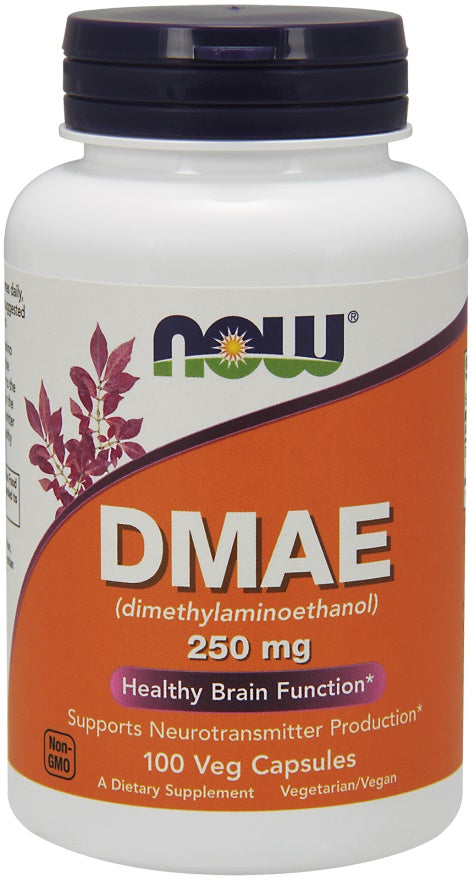 DMAE (Dimethylaminoethanol), 250mg - 100 vcaps - NOW Foods | WestPharmacy.nl - Cognitive Support