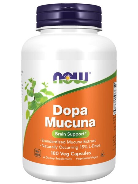 DOPA Mucuna - 180 vcaps - NOW Foods | WestPharmacy.nl - Amino Acids and BCAAs