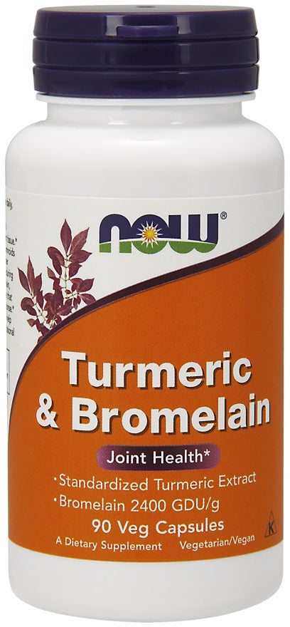 Turmeric & Bromelain - 90 vcaps - NOW Foods | WestPharmacy.nl - Joint Support