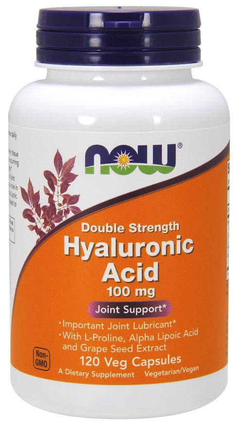 Hyaluronic Acid, 100mg Double Strength - 120 vcaps - NOW Foods | WestPharmacy.nl - Joint Support