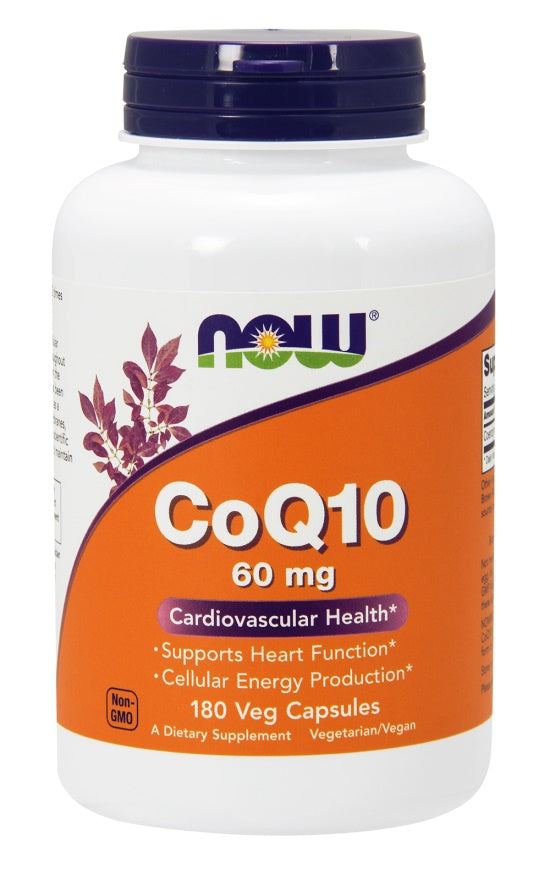 CoQ10, 60mg - 180 vcaps - NOW Foods | WestPharmacy.nl - Cardiovascular Health