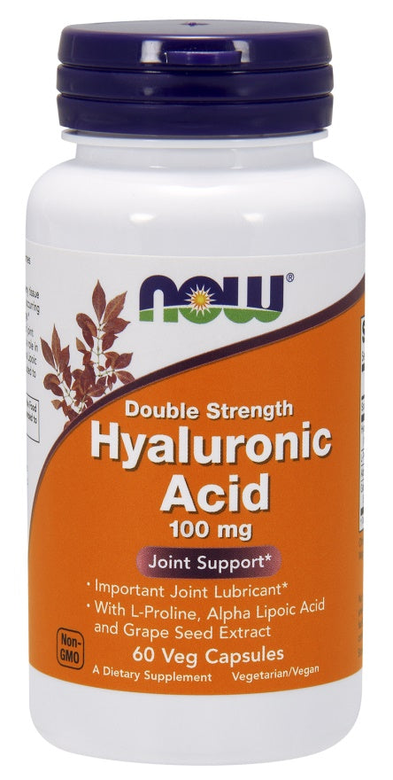 Hyaluronic Acid, 100mg Double Strength - 60 vcaps - NOW Foods | Vaistine1.lt | WestPharmacy.eu