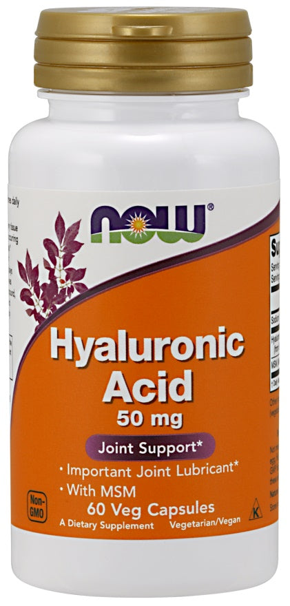 Hyaluronic Acid with MSM, 50mg - 60 vcaps - NOW Foods | WestPharmacy.nl - Joint Support