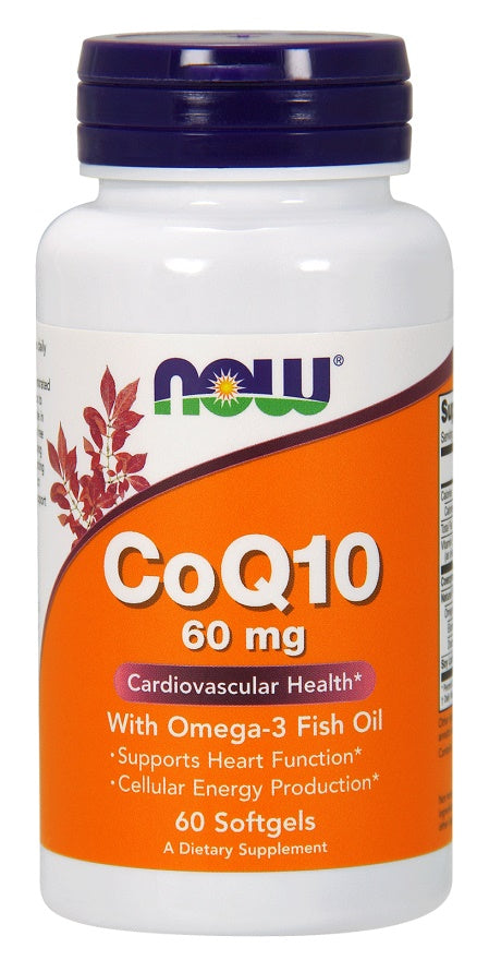 CoQ10 with Omega-3, 60mg - 60 softgels - NOW Foods | WestPharmacy.nl - Cardiovascular Health