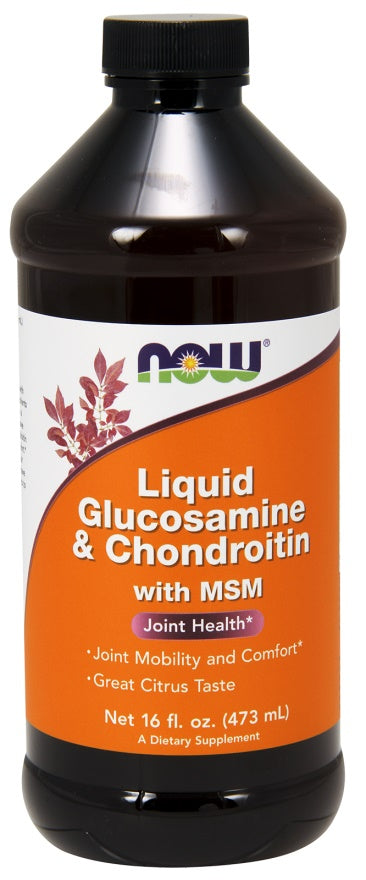 Glucosamine & Chondroitin with MSM Liquid - 473ml. - NOW Foods | WestPharmacy.nl - Joint Support