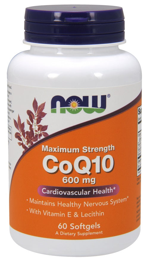 CoQ10 with Lecithin & Vitamin E, 600mg - 60 softgels - NOW Foods | WestPharmacy.nl - Cardiovascular Health