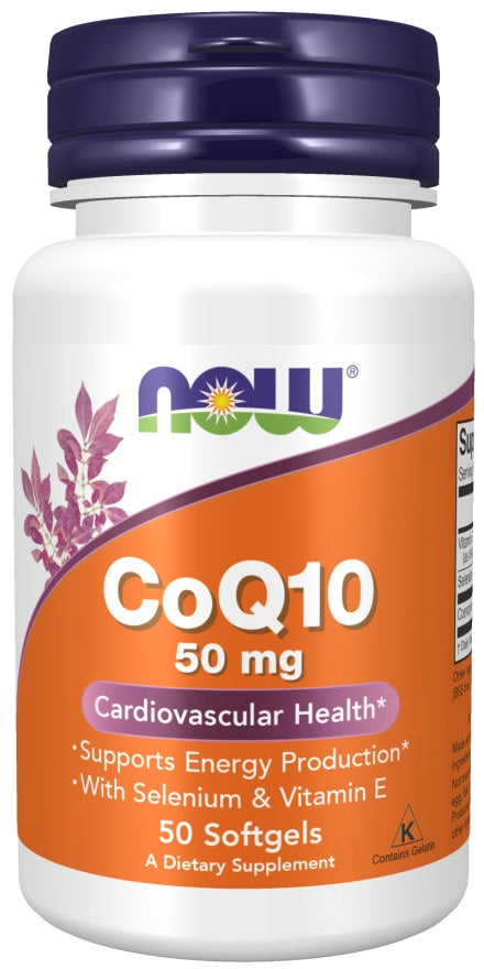CoQ10 with Selenium & Vitamin E, 50mg - 50 softgels - NOW Foods | WestPharmacy.nl - Cardiovascular Health