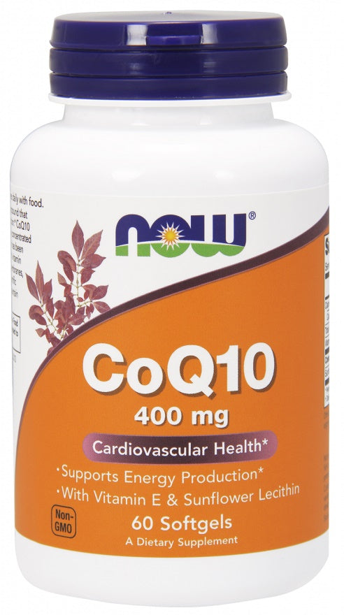 CoQ10 with Lecithin & Vitamin E, 400mg - 60 softgels - NOW Foods | WestPharmacy.nl - Cardiovascular Health