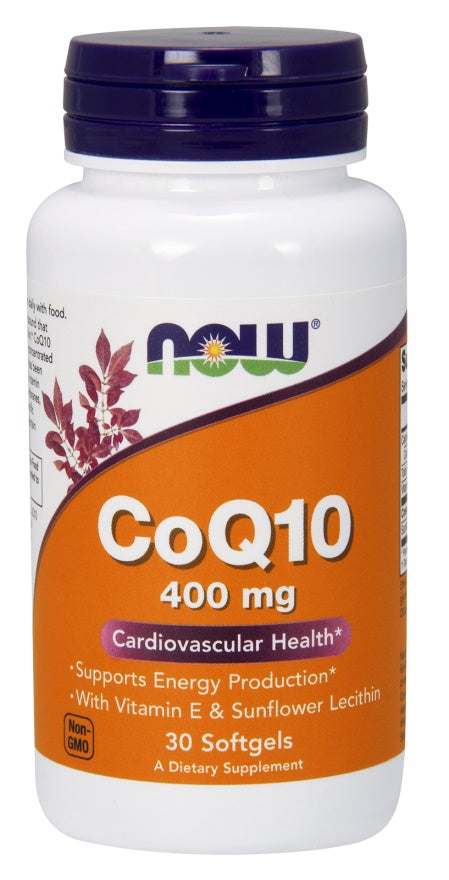 CoQ10 with Vitamin E & Sunflower Lecithin, 400mg - 30 softgels - NOW Foods | Vaistine1.lt | WestPharmacy.eu