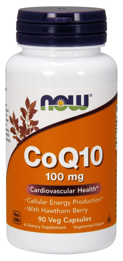 CoQ10 with Hawthorn Berry, 100mg - 90 vcaps - NOW Foods | WestPharmacy.nl - Cardiovascular Health