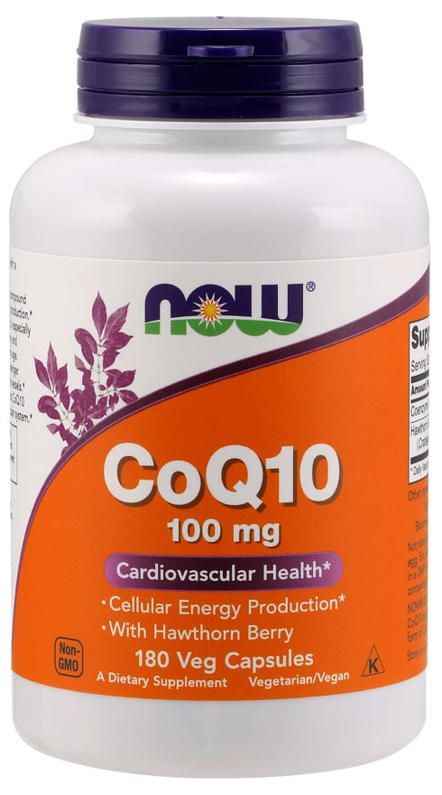 CoQ10 with Hawthorn Berry, 100mg - 180 vcaps - NOW Foods | WestPharmacy.nl - Cardiovascular Health