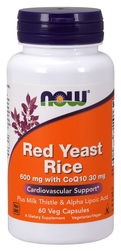 Red Yeast Rice with CoQ10, 600mg - 60 vcaps - NOW Foods | WestPharmacy.nl - Cardiovascular Health