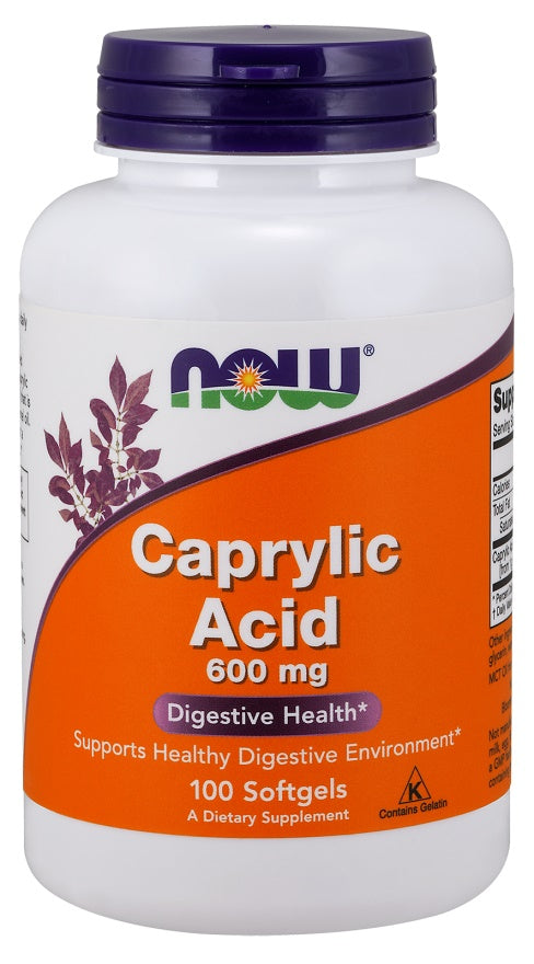 Caprylic Acid, 600mg - 100 softgels - NOW Foods | WestPharmacy.nl - Digestive Health