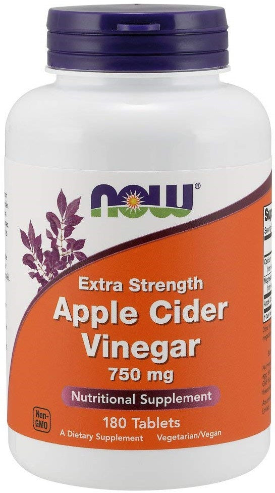 Apple Cider Vinegar, 750mg Extra Strength - 180 tabs - NOW Foods | WestPharmacy.nl - Detox
