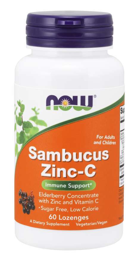 Sambucus Zinc-C - 60 lozenges - NOW Foods | Vaistine1.lt | WestPharmacy.eu