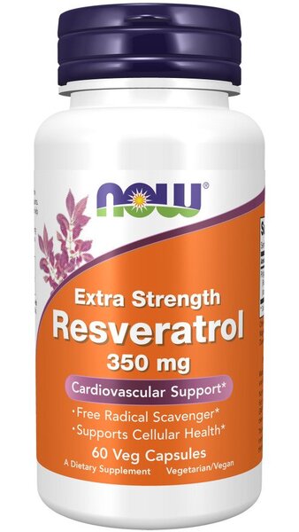 Resveratrol, Extra Strength 350mg - 60 vcaps - NOW Foods | WestPharmacy.nl - Cardiovascular Health