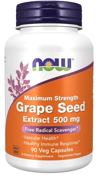 Grape Seed Extract, 500mg Maximum Strength - 90 vcaps - NOW Foods | Vaistine1.lt | WestPharmacy.eu