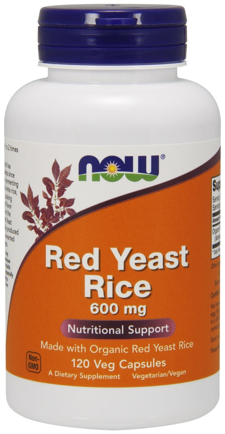 Red Yeast Rice, 600mg - 120 vcaps - NOW Foods | WestPharmacy.nl - Cardiovascular Health