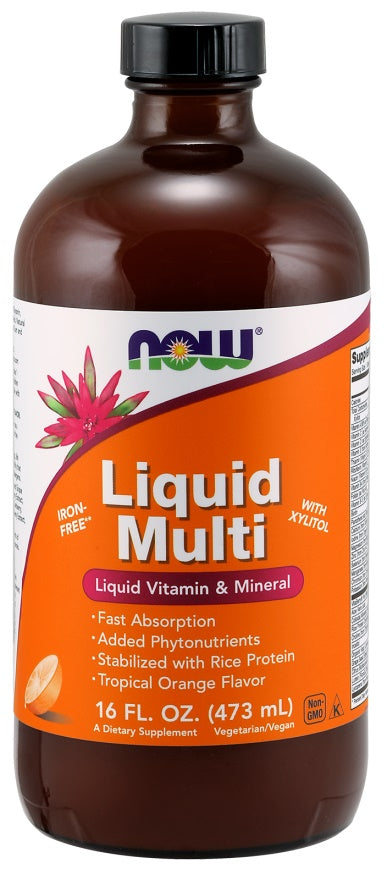Liquid Multi, Tropical Orange (Iron Free) - 473 ml - NOW Foods | Vaistine1.lt | WestPharmacy.eu