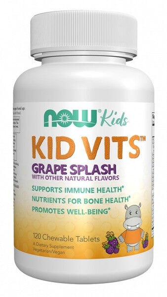 Kid Vits, Grape Splash - 120 chewables - NOW Foods - WestPharmacy.nl - Vitamins