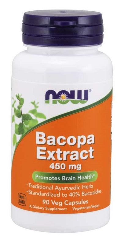 Bacopa Extract, 450mg - 90 vcaps - NOW Foods | WestPharmacy.nl - Cognitive Support
