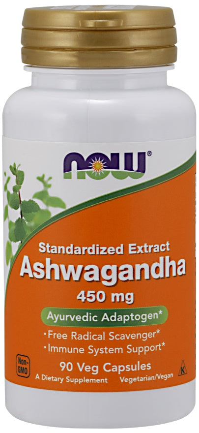 Ashwagandha Extract, 450mg - 90 vcaps - NOW Foods | WestPharmacy.nl - Stress Support