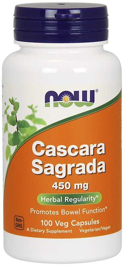 Cascara Sagrada, 450mg - 100 vcaps - NOW Foods | WestPharmacy.nl - Gut Health