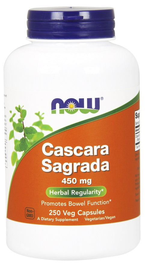 Cascara Sagrada, 450mg - 250 vcaps - NOW Foods | WestPharmacy.nl - Gut Health