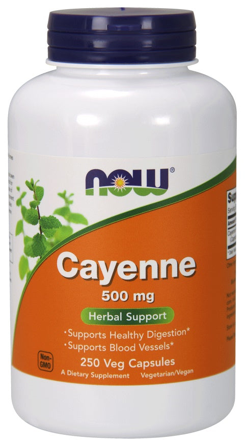 Cayenne, 500mg - 250 vcaps - NOW Foods | WestPharmacy.nl - Digestive Health